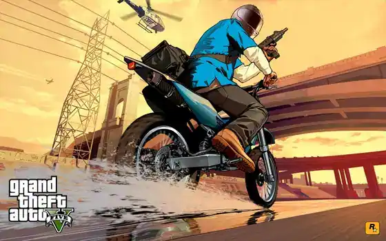 GTA V Artwork Franklin BikeChase