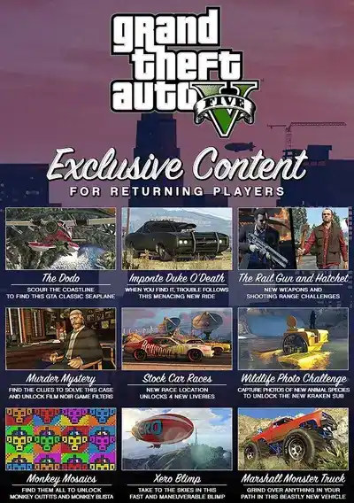 Exclusive Content for Returning GTA V Players on PS4, Xbox One and PC - Details & Screenshots promotional image